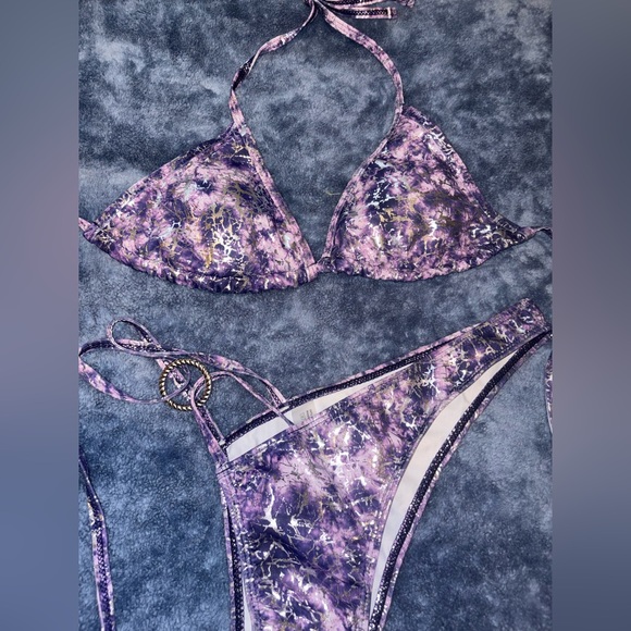 NWOT Purple SEXY Tie-Dye Bikini Set - Picture 2 of 5